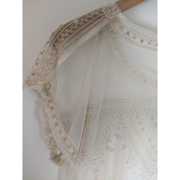 Free People Sheer Embroidered Short Sleeve Top - Picture 7 of 9